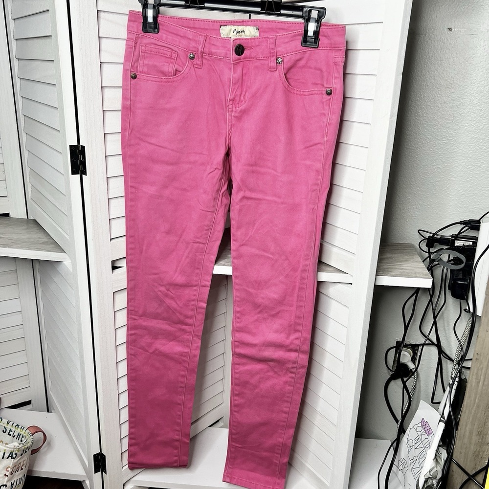 Vtg‎ Y2k Makers Hot Pink Skinny Jeans Juniors Sz 3 Low Rise Stretch RARE *FLAW